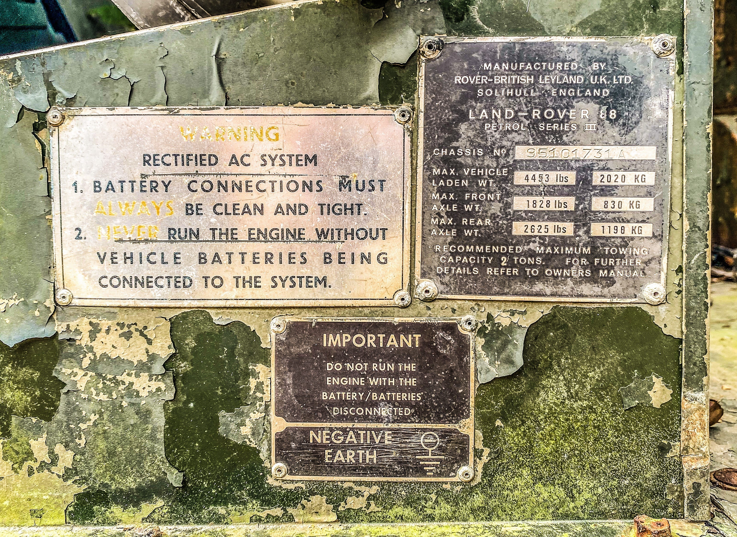 LAND ROVER AND CHASSIS/VIN NUMBERS - SenorBarbo