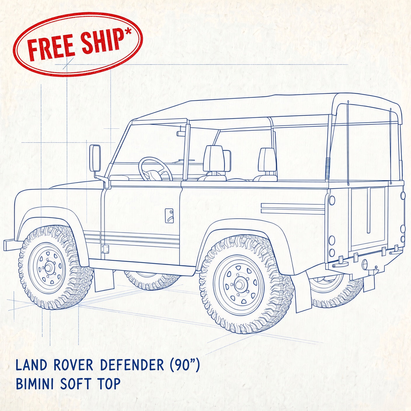 Land Rover Defender 90" Bimini Soft Top
