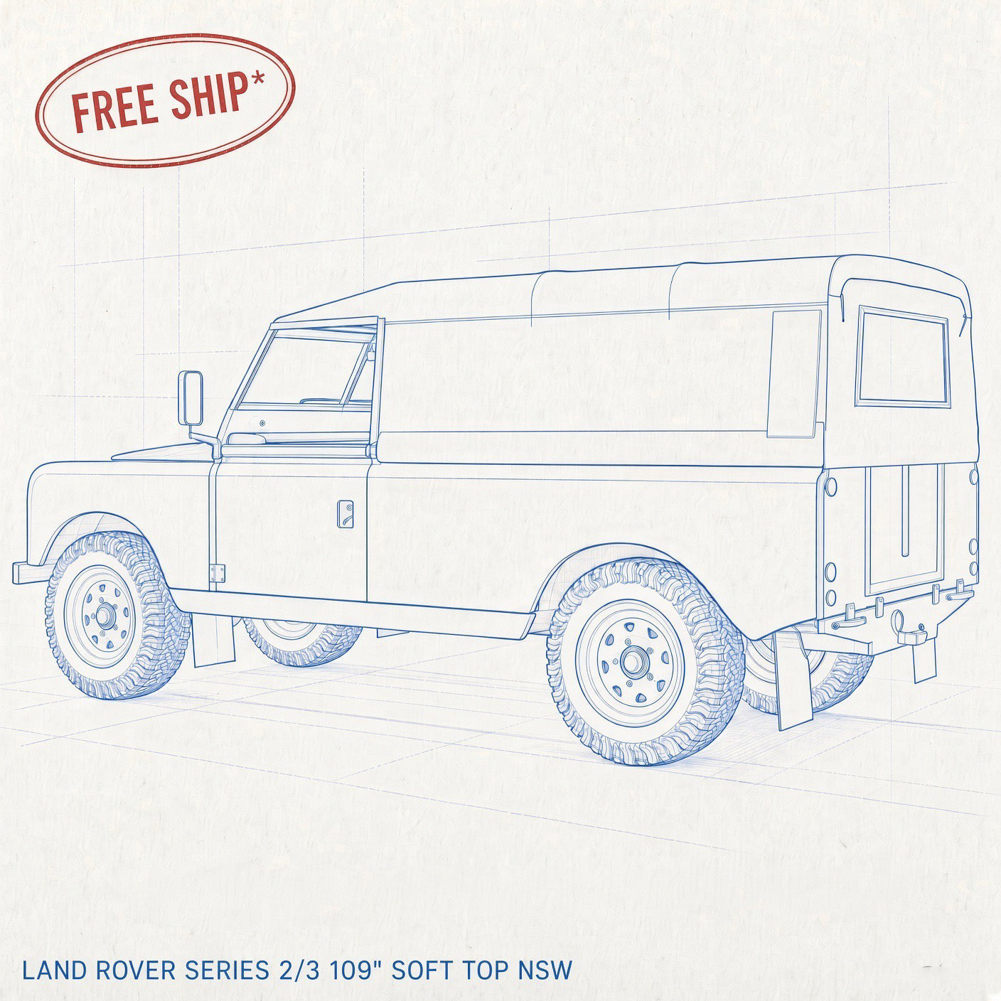 109" - Full Hood - No Side Windows (NSW) - Land Rover Series