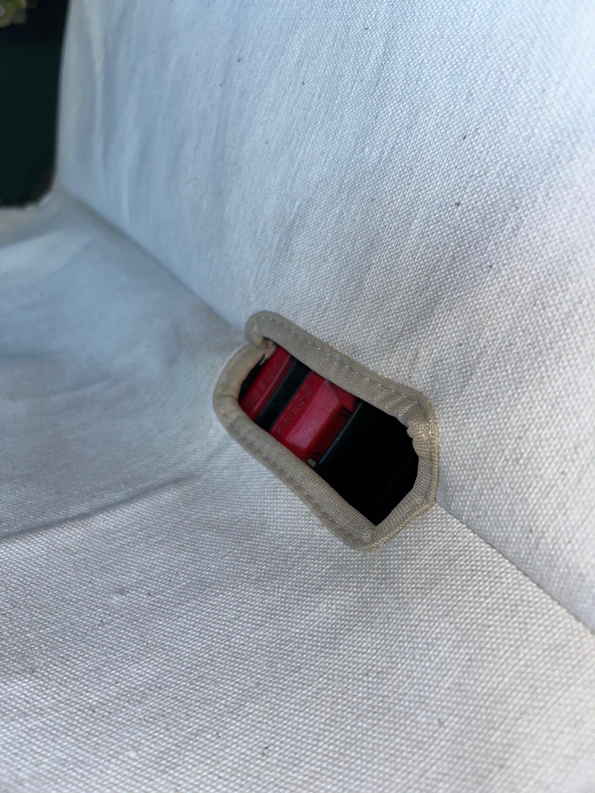 Back seat canvas detail