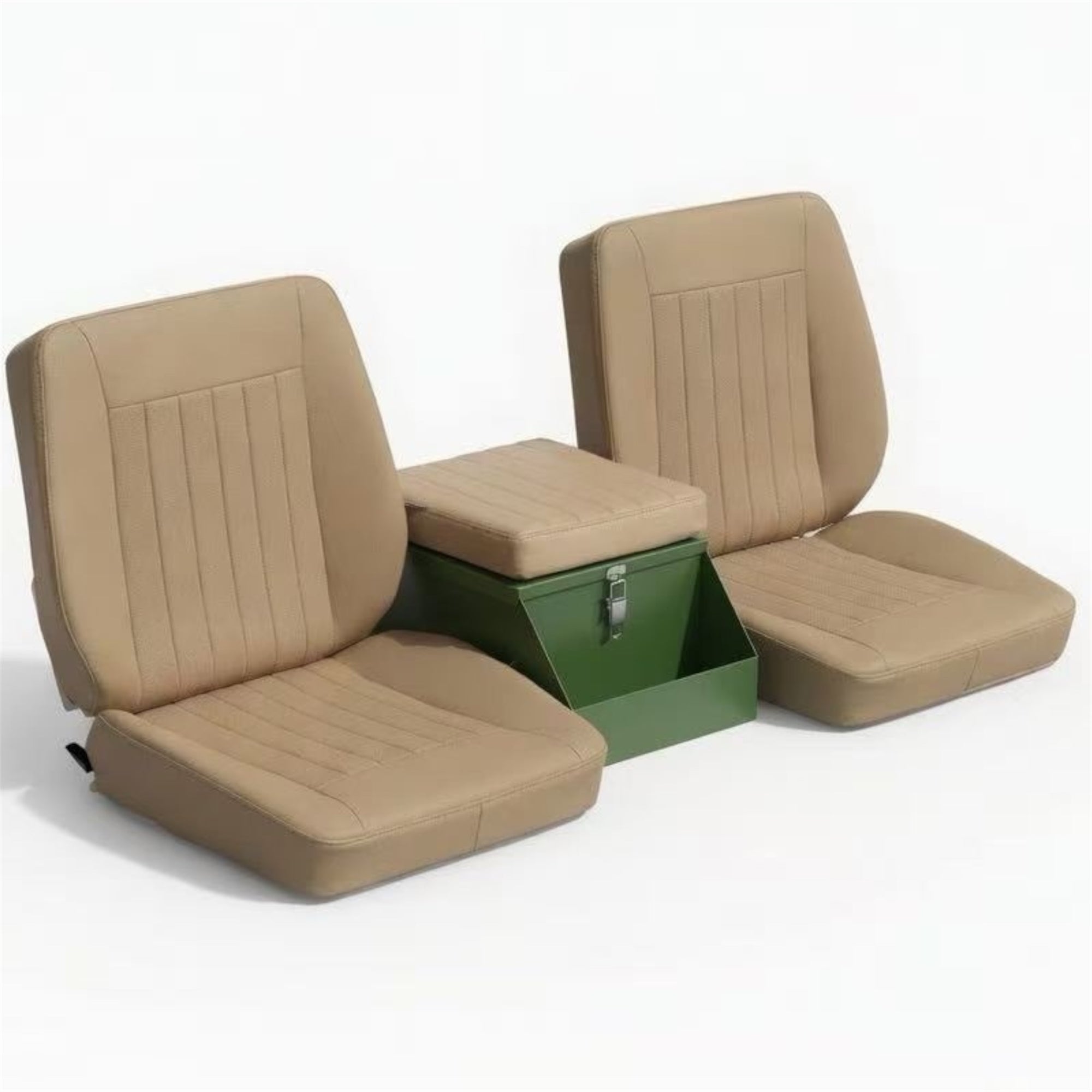 COMFORT - "Deluxe" Front Seats &amp; Armrest Cubby Box Set - Land Rover SERIES