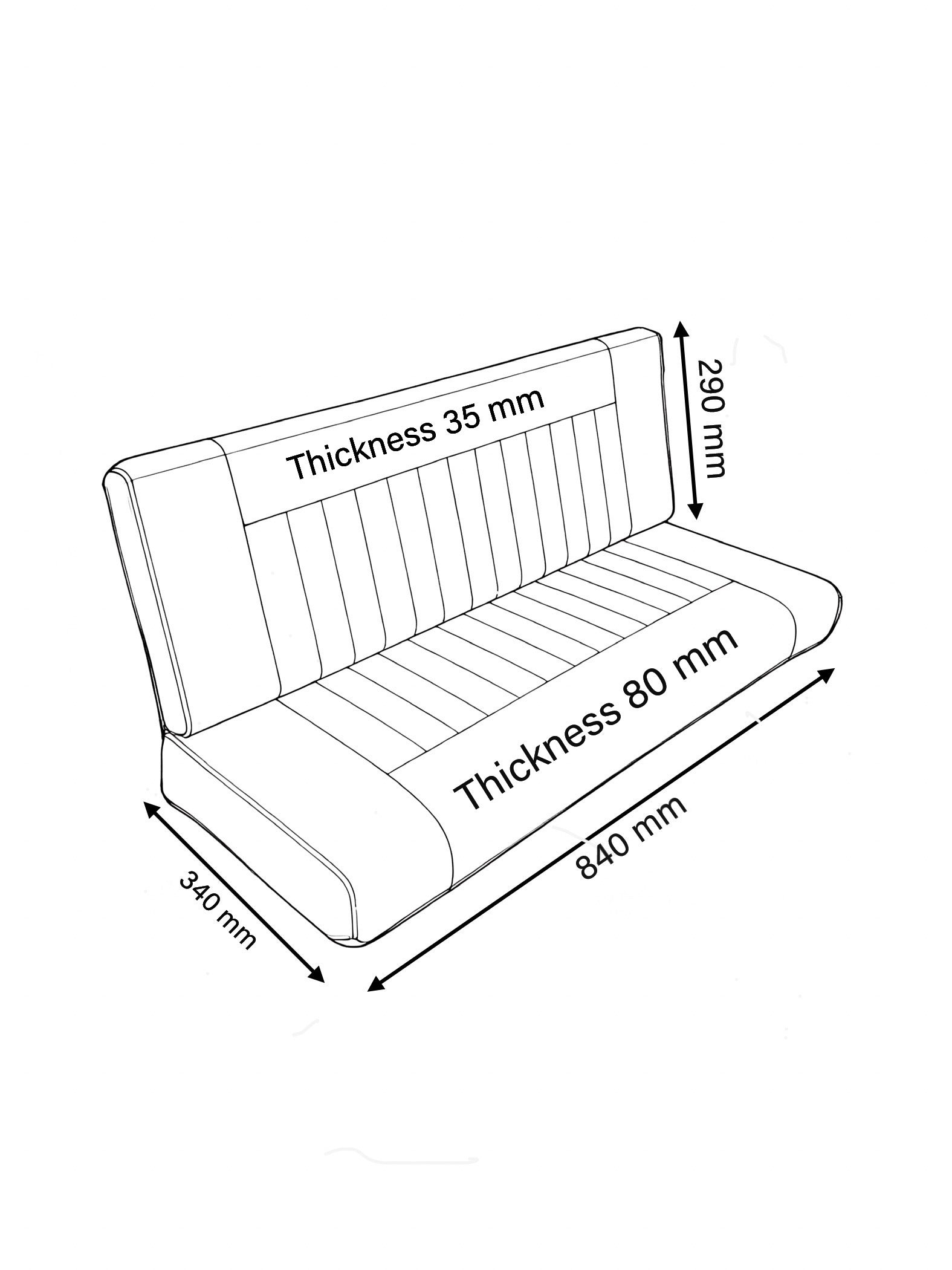 COMFORT -  2 Man Bench Seats - Inward Facing - Land Rover  SERIES/DEFENDER - (RH+LH BASE &amp; BACK)