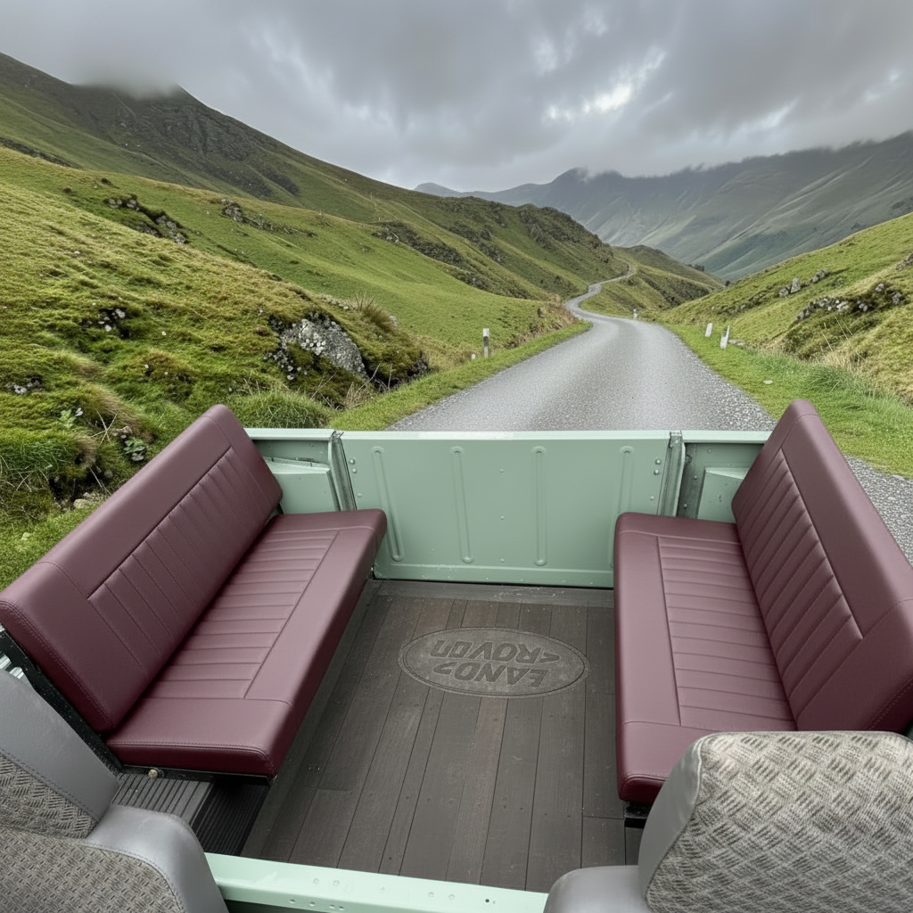 COMFORT -  2 Man Bench Seats - Inward Facing - Land Rover  SERIES/DEFENDER - (SET - RH+LH BASE &amp; BACK)