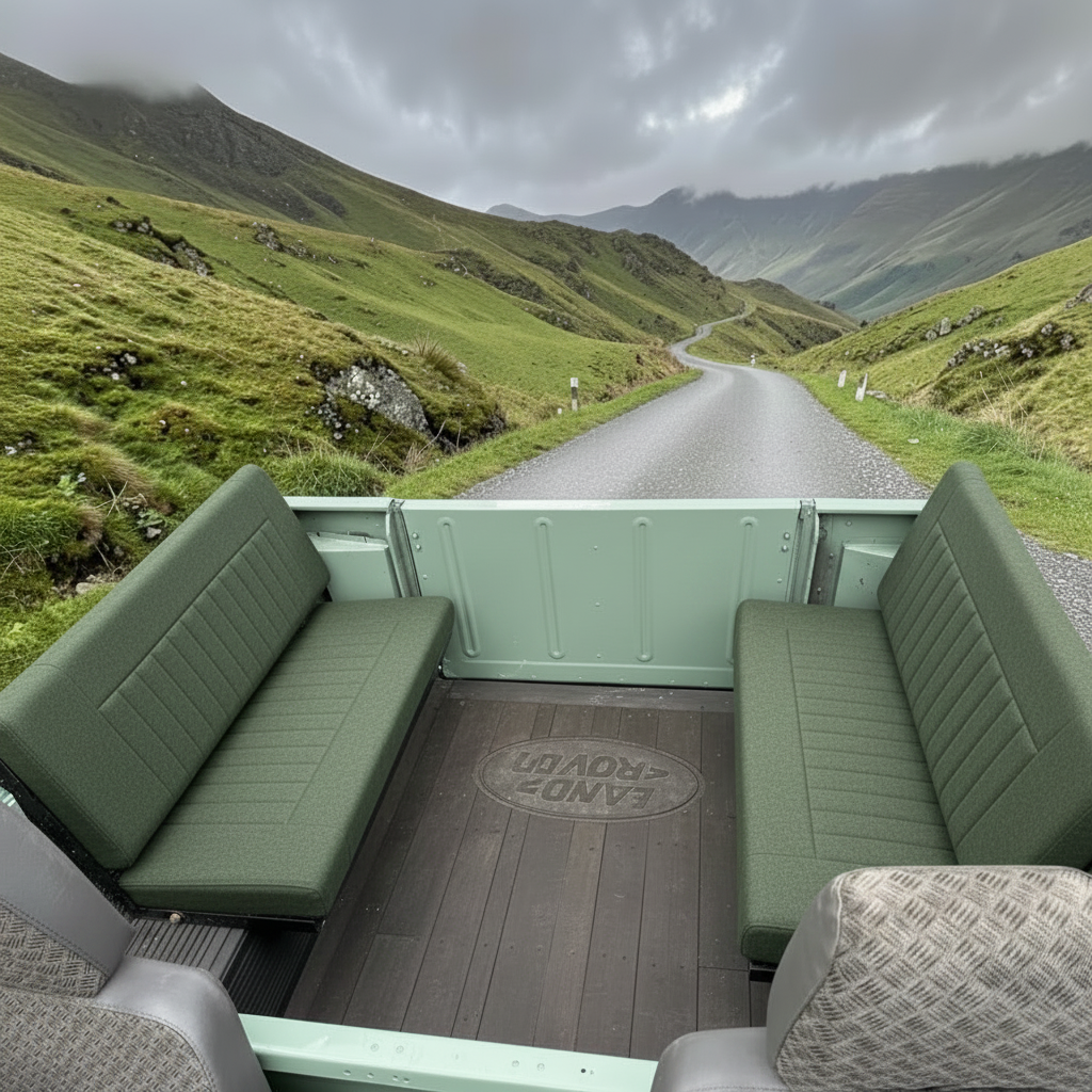 COMFORT -  2 Man Bench Seats - Inward Facing - Land Rover  SERIES/DEFENDER - (SET - RH+LH BASE &amp; BACK)