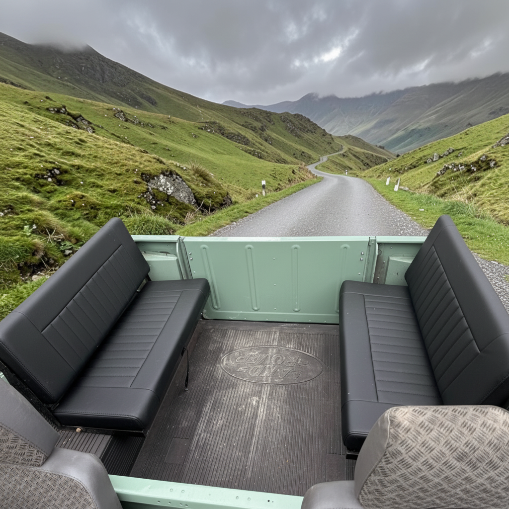 COMFORT -  2 Man Bench Seats - Inward Facing - Land Rover  SERIES/DEFENDER - (SET - RH+LH BASE &amp; BACK)