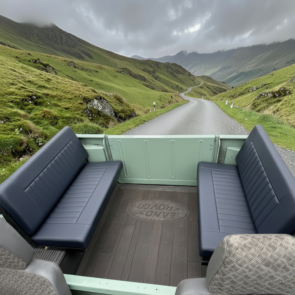 COMFORT -  2 Man Bench Seats - Inward Facing - Land Rover  SERIES/DEFENDER - (SET - RH+LH BASE &amp; BACK)