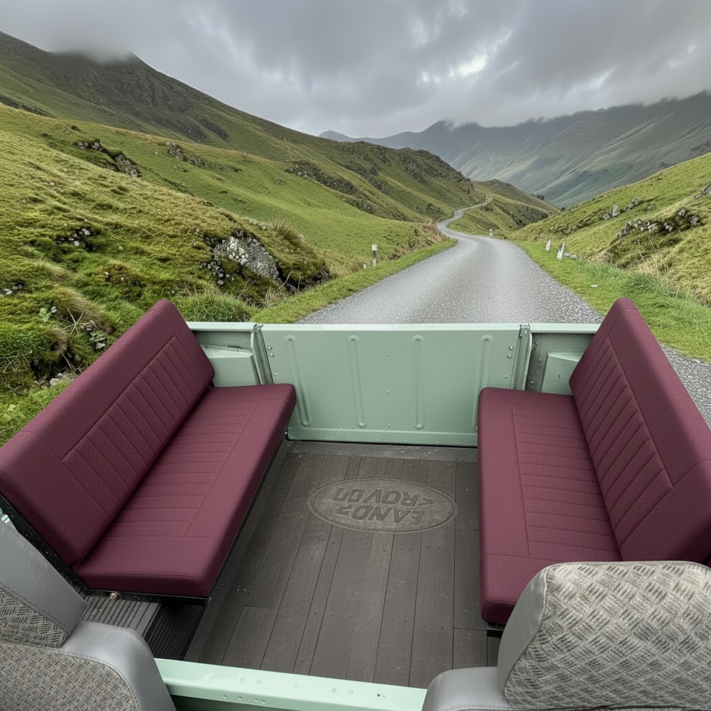 COMFORT -  2 Man Bench Seats - Inward Facing - Land Rover  SERIES/DEFENDER - (SET - RH+LH BASE &amp; BACK)