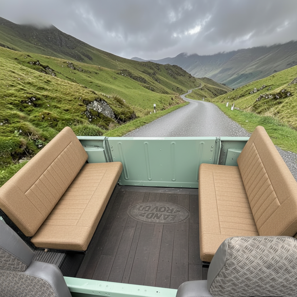 COMFORT -  2 Man Bench Seats - Inward Facing - Land Rover  SERIES/DEFENDER - (SET - RH+LH BASE &amp; BACK)