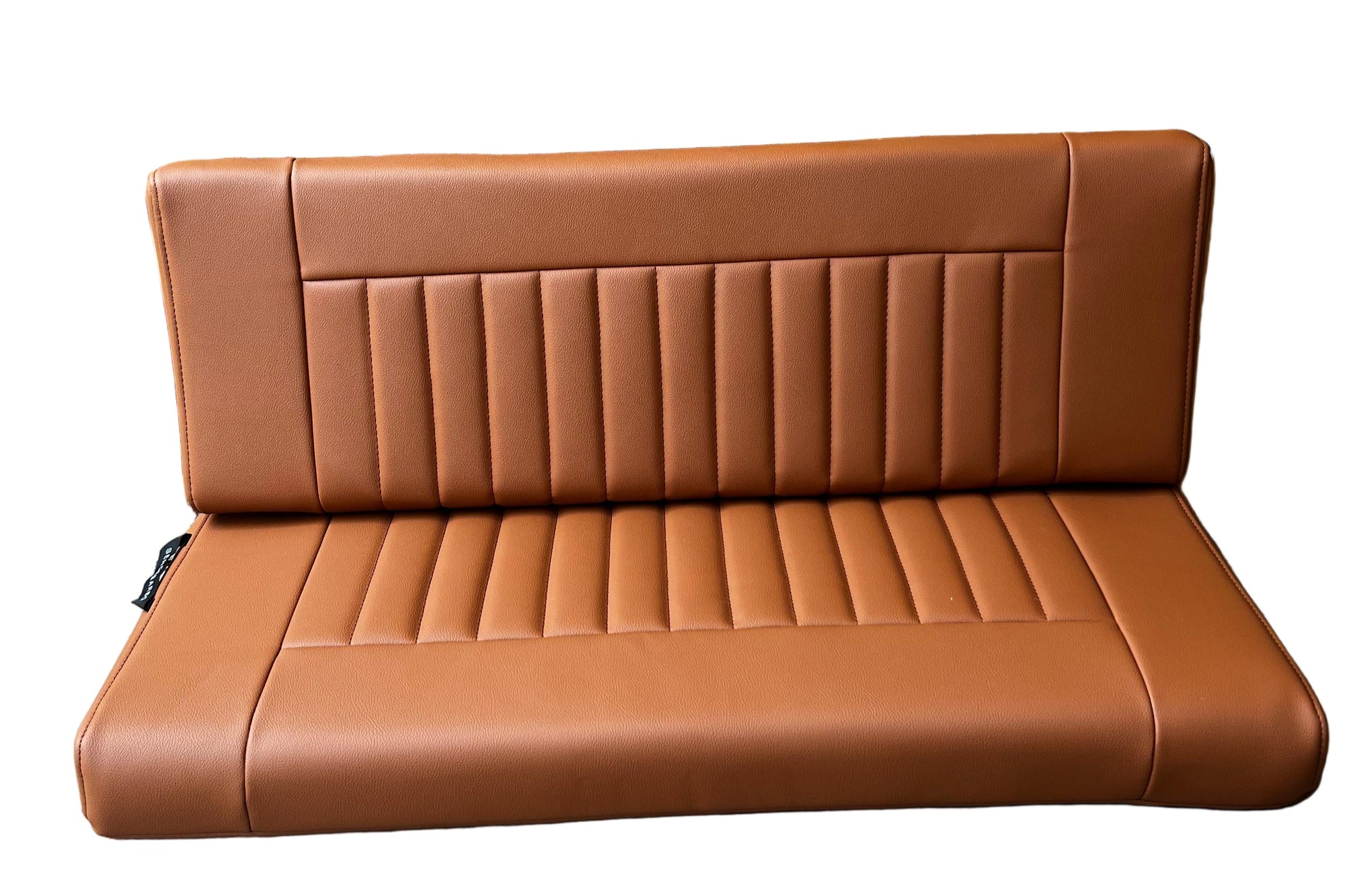 Brown leather car seat on a white background