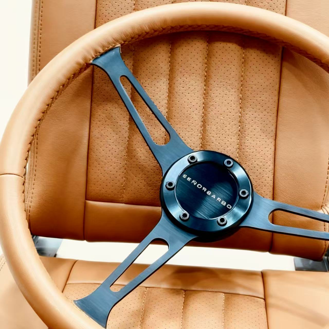 Custom Premium Leather - "Linares" Steering Wheel (PCD 6*70) - (With Spline Boss & Ring Kit)