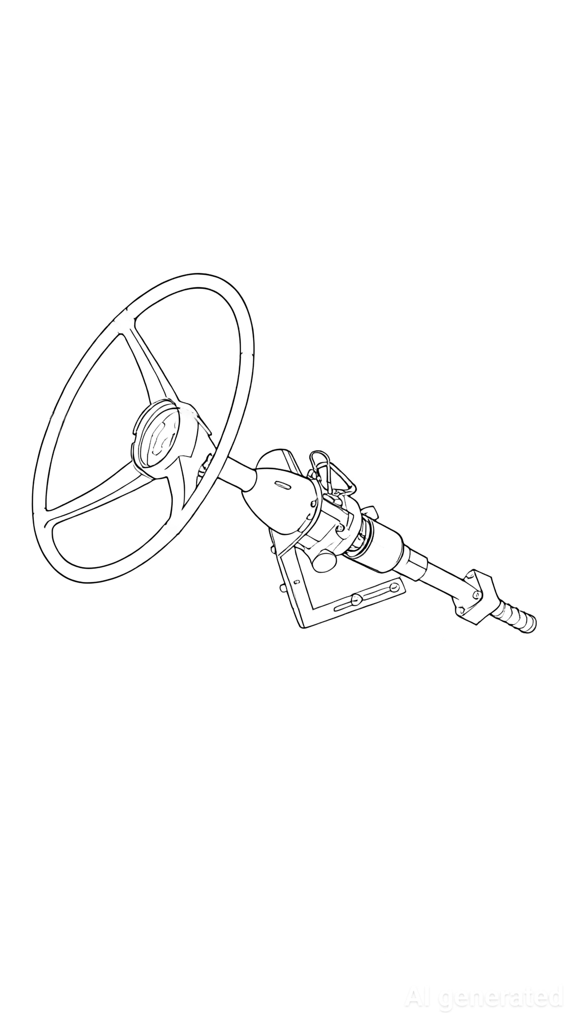 Line drawing of a steering wheel and Electric Power Steering