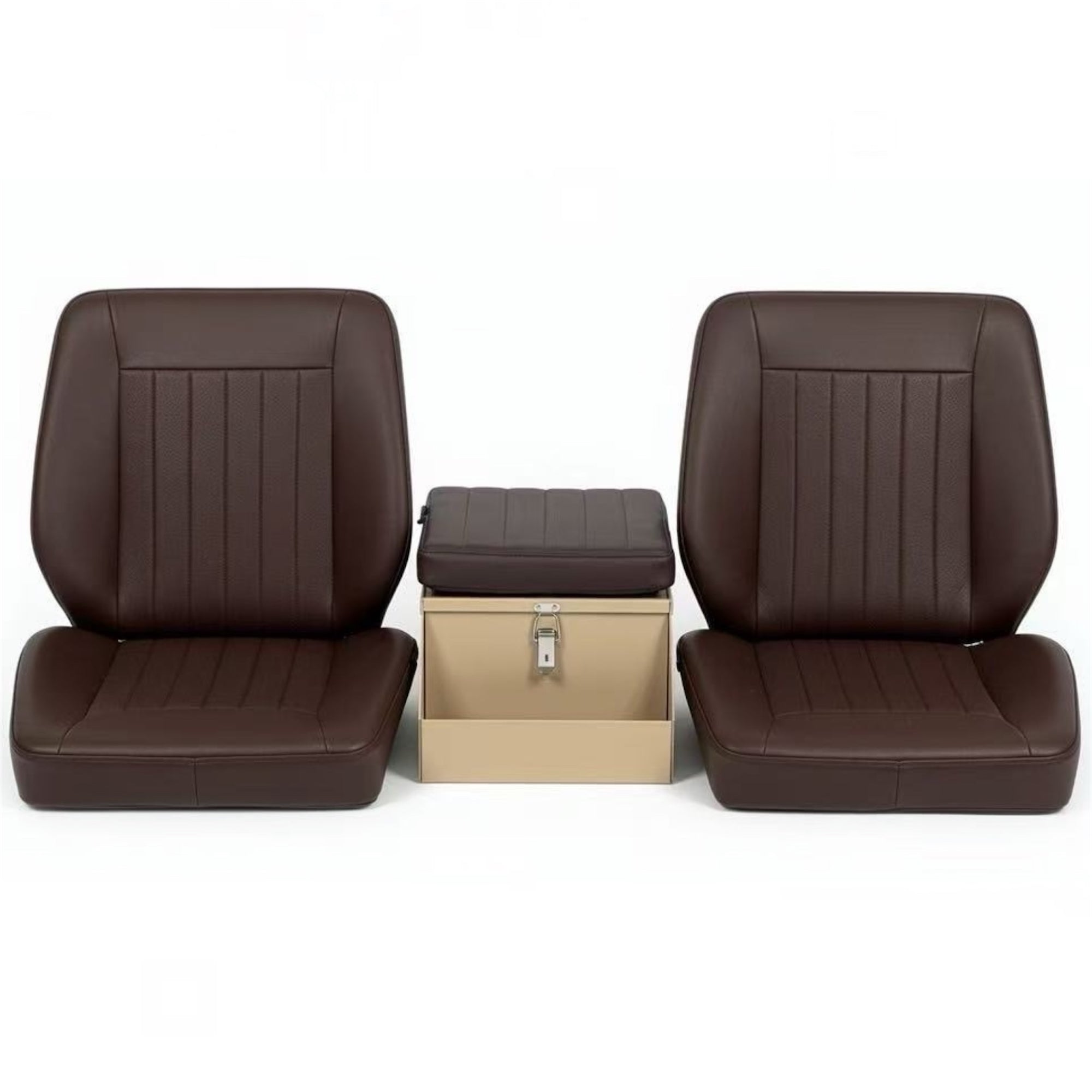 COMFORT - "Deluxe" Front Seats &amp; Armrest Cubby Box Set - Land Rover SERIES