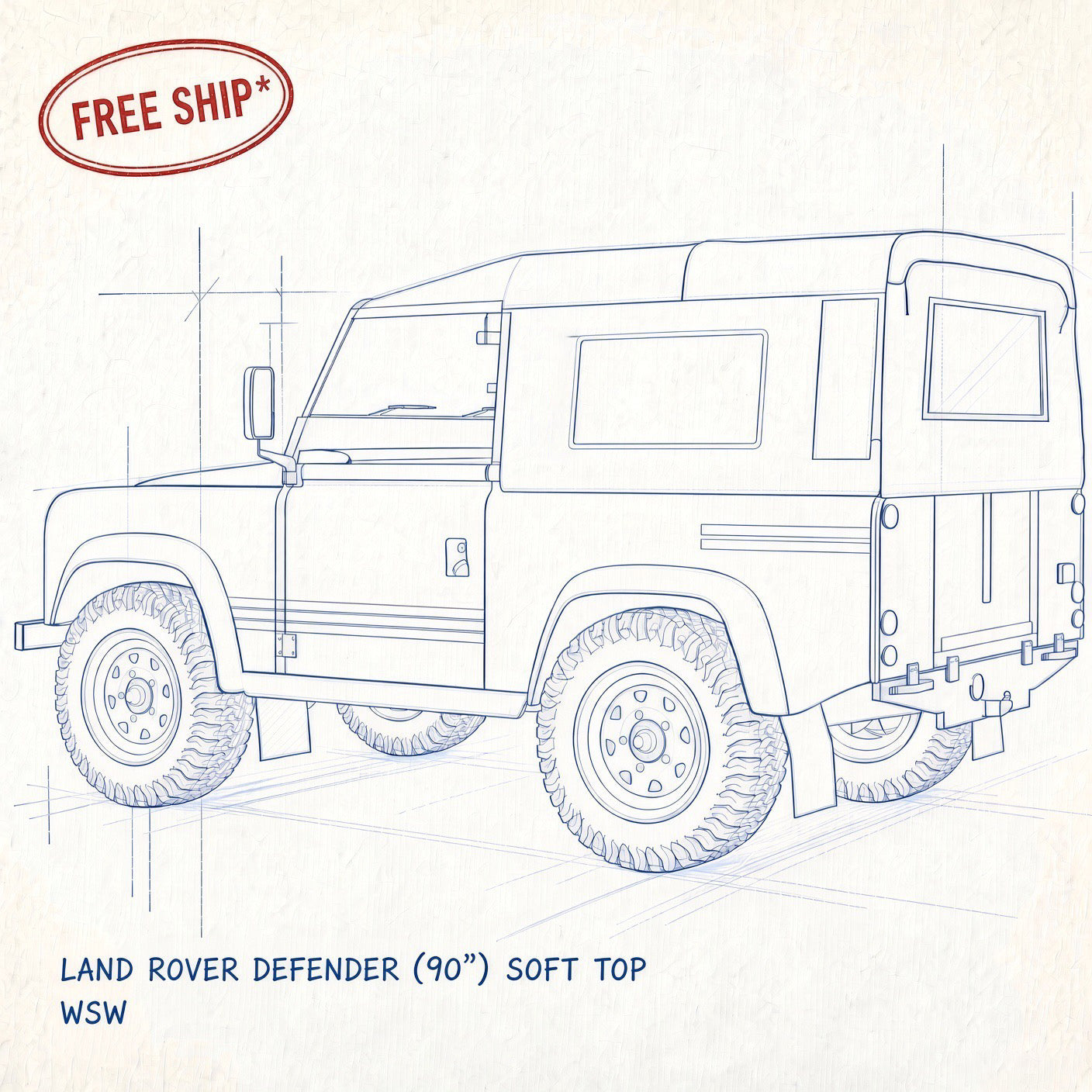 Land Rover Defender 90" (not NAS) Soft Top With Side Windows (WSW)