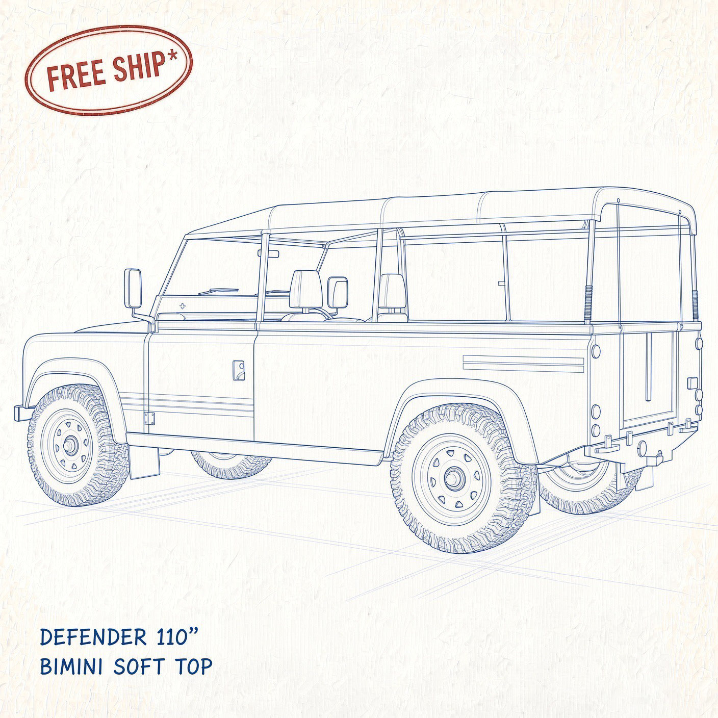 Land Rover Defender 110" & 110"SW Bimini Soft Top
