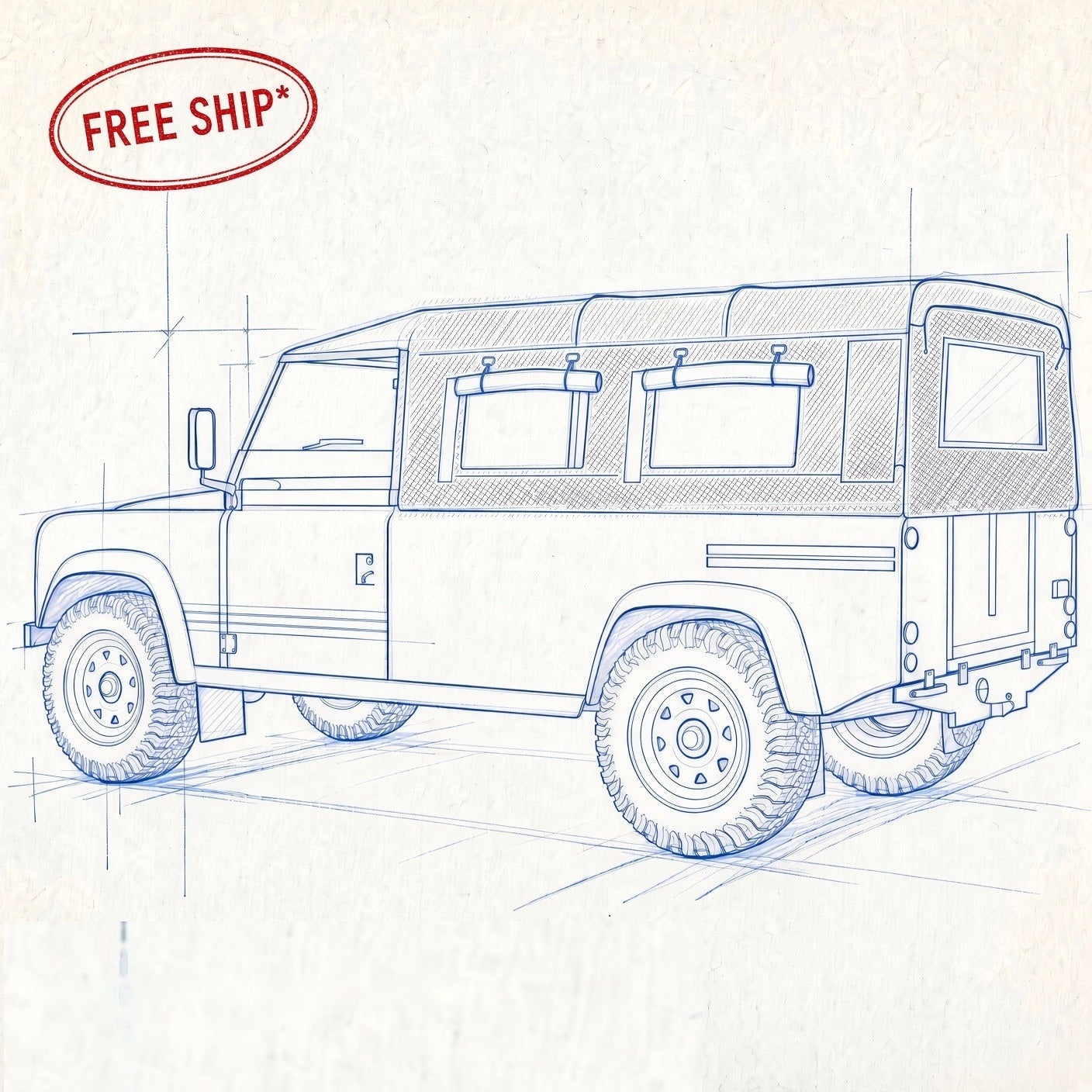 Land Rover Defender 110" (Not NAS) Soft Top/Hood With Side Windows Blinds (FYSW)