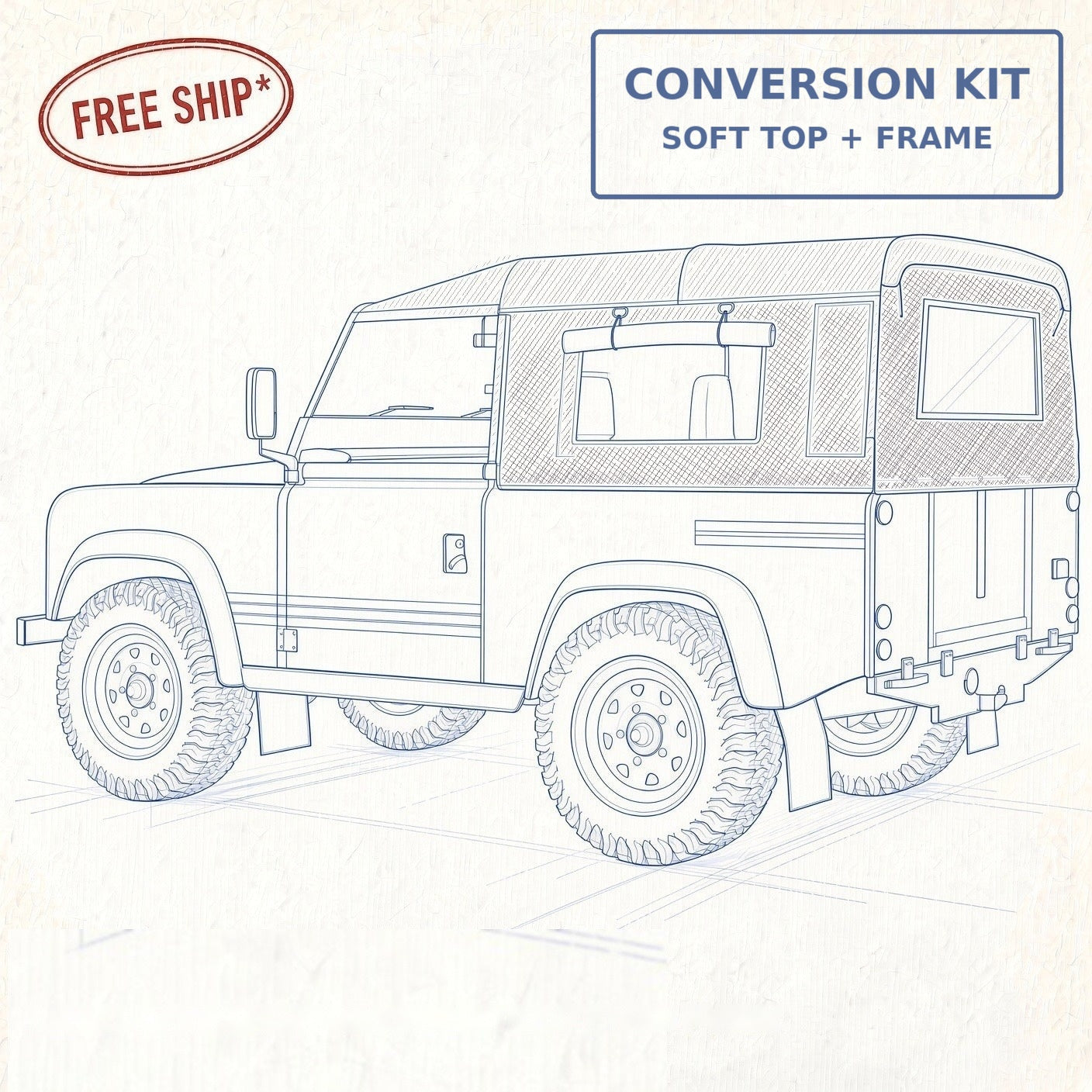 Land Rover Defender 90" Soft Top Conversion Kit (FYSW)