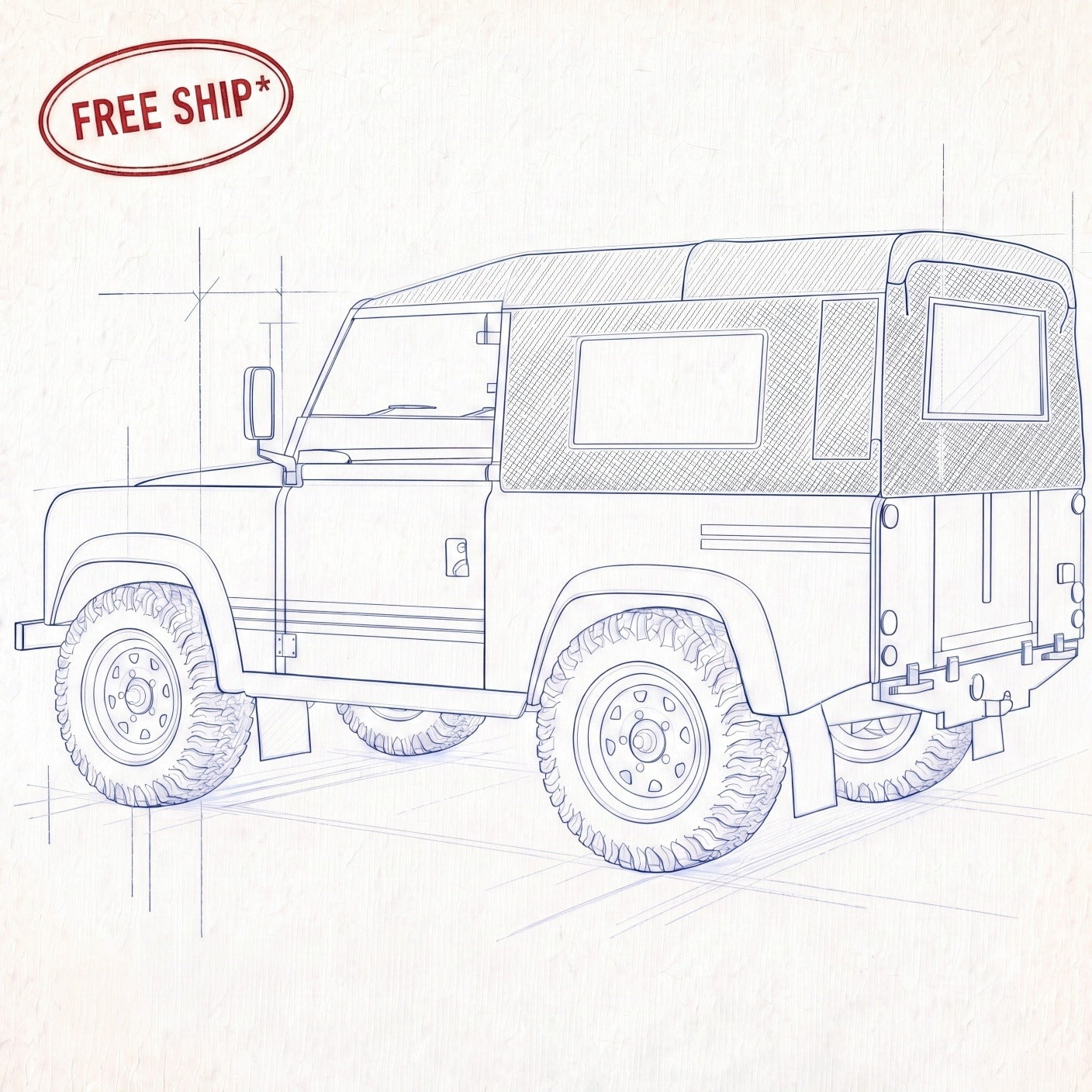 Land Rover Defender 90" (not NAS) Soft Top With Side Windows (WSW)