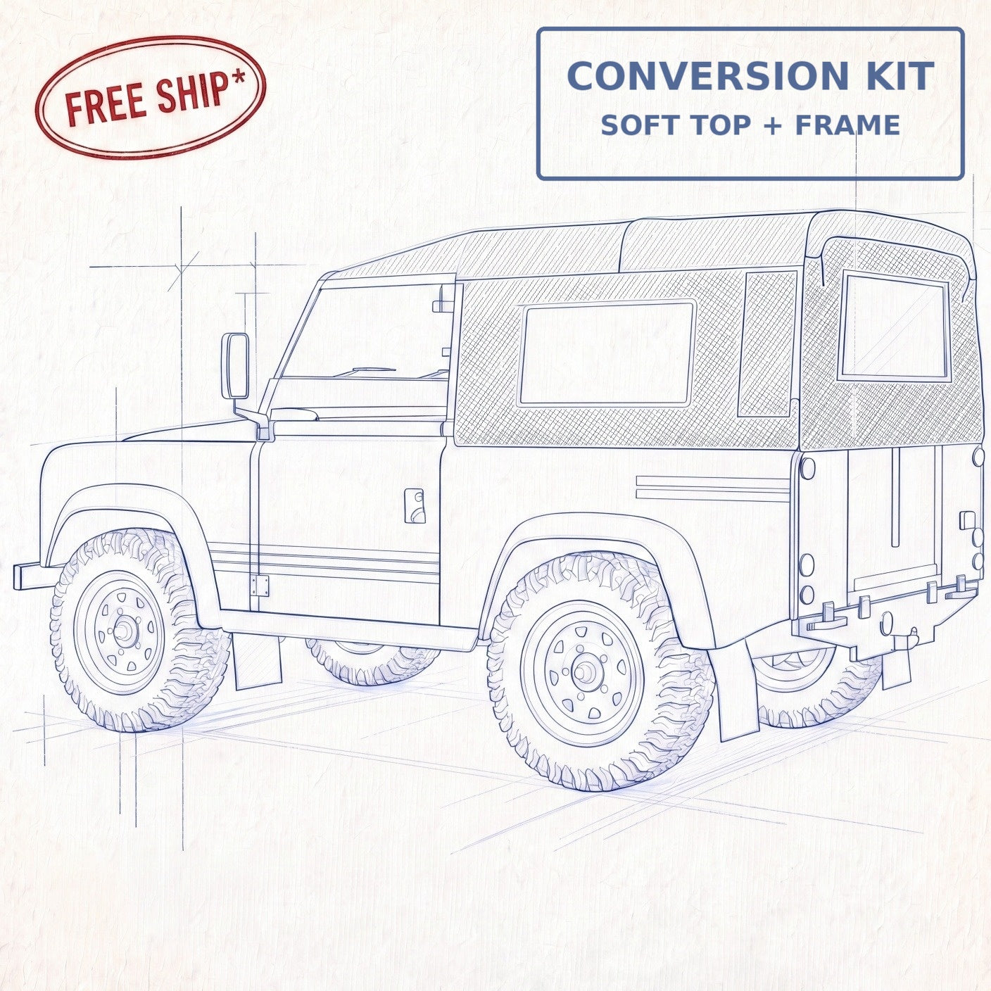 Land Rover Defender 90" Soft Top Conversion Kit (WSW)