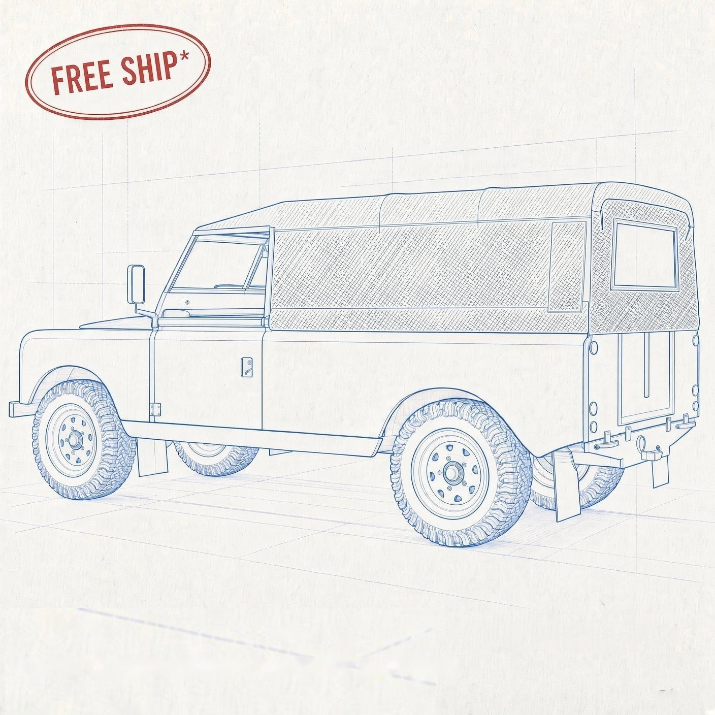 Land Rover Series 109" Soft Top/Hood No Side Windows (NSW)