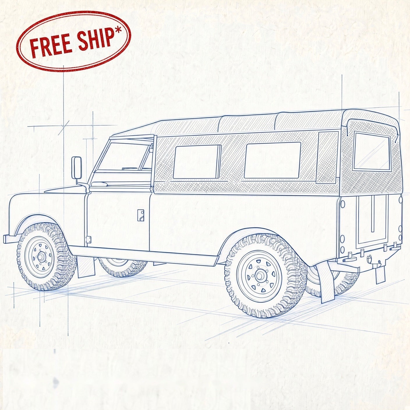 Land Rover Series 109" Soft Top/Hood With Side Windows (WSW)