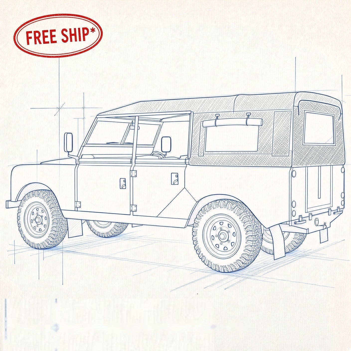 Land Rover Series  109" SW Soft Top/Hood With Side Windows Blinds (FYSW)