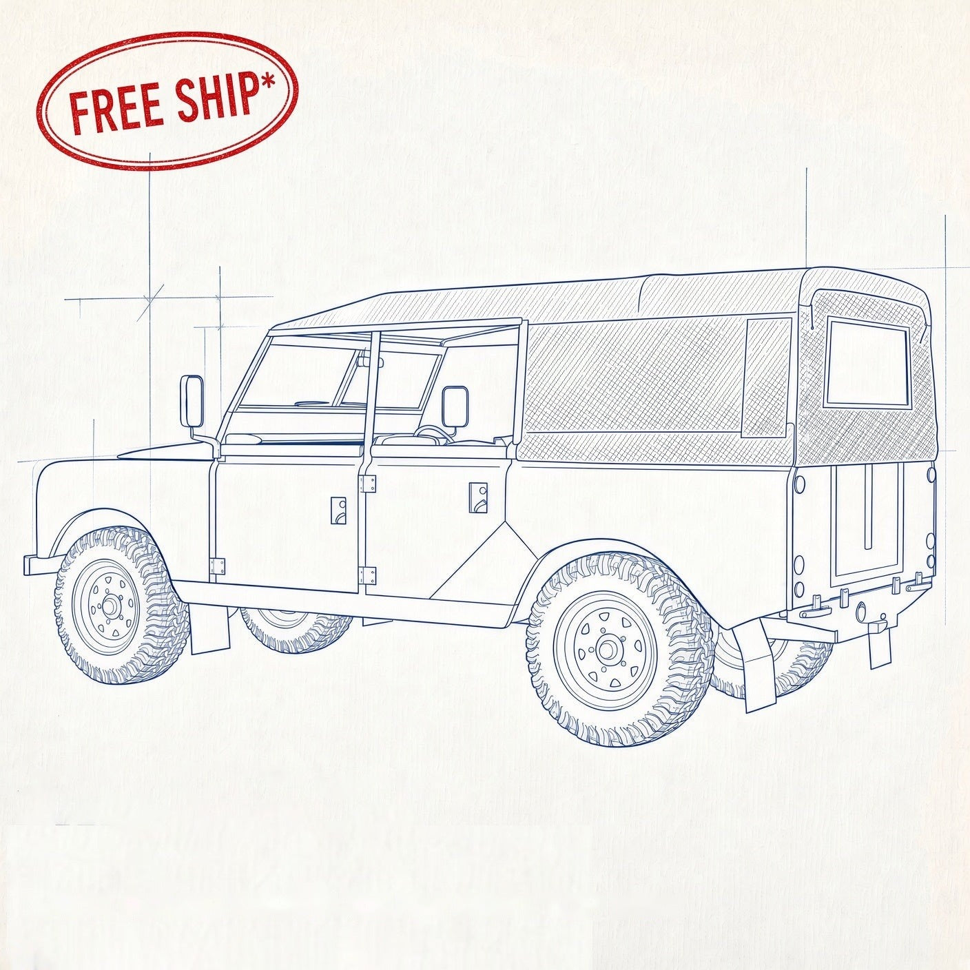 Land Rover Series LWB 109" SW Soft Top / No Side Windows (NSW).