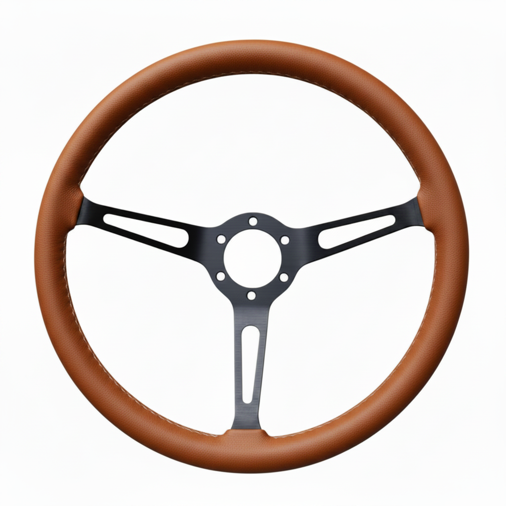 "Linares" - Customized - Premium Real Leather - 15" Steering Wheel (PCD 6*70) - (Only Steering Wheel)