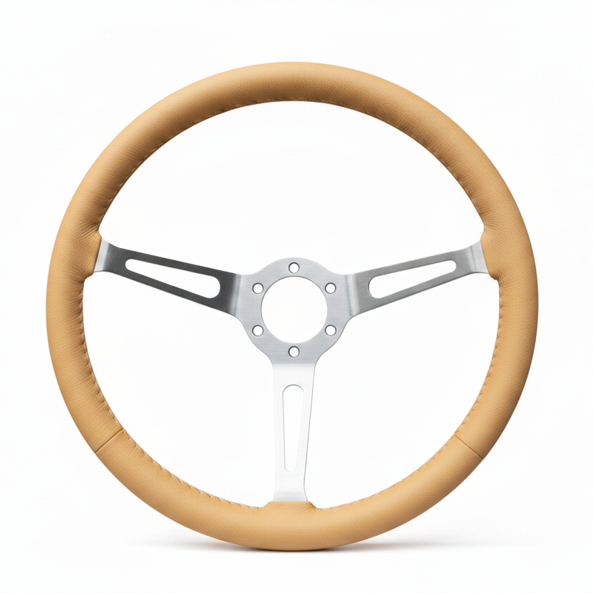 "Linares" - Customized - Premium Real Leather - 15" Steering Wheel (PCD 6*70) - (Only Steering Wheel)