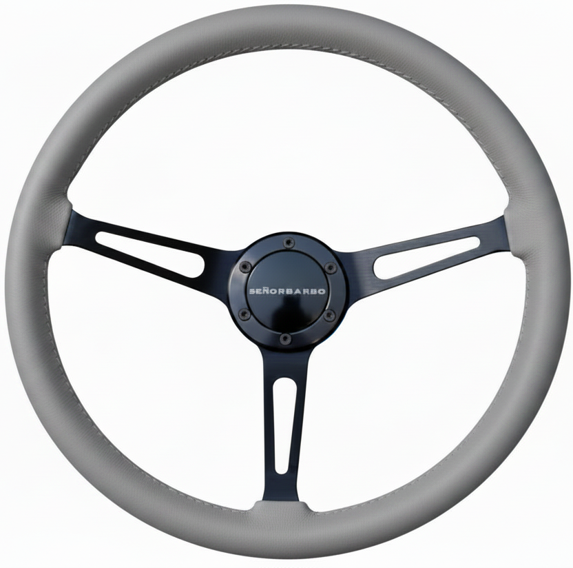 "Linares" - Customized Premium Real Leather - 15" Steering Wheel - (With Spline Boss &amp; Ring Kit)