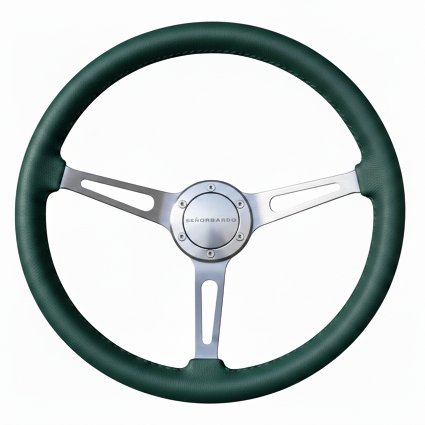 "Linares" - Customized Premium Real Leather - 15" Steering Wheel - (With Spline Boss &amp; Ring Kit)