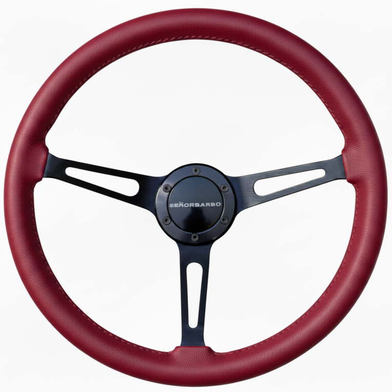 "Linares" - Customized Premium Real Leather - 15" Steering Wheel - (With Spline Boss &amp; Ring Kit)