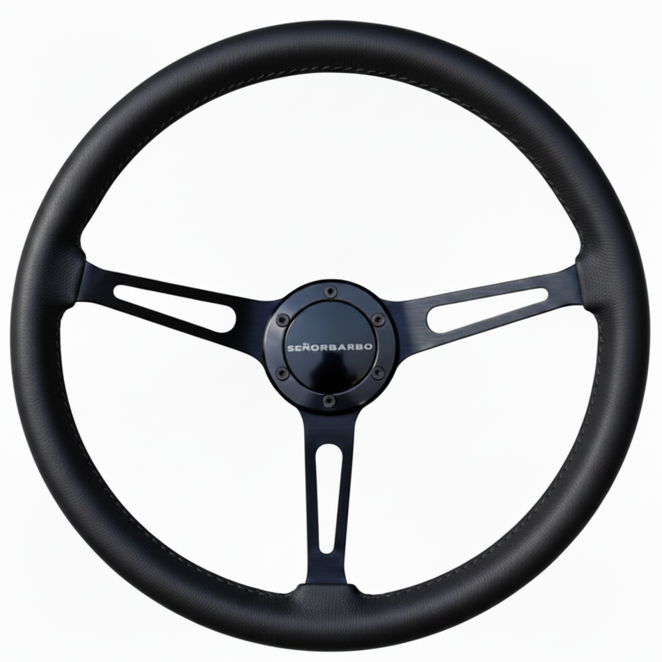 "Linares" - Customized Premium Real Leather - 15" Steering Wheel - (With Spline Boss &amp; Ring Kit)