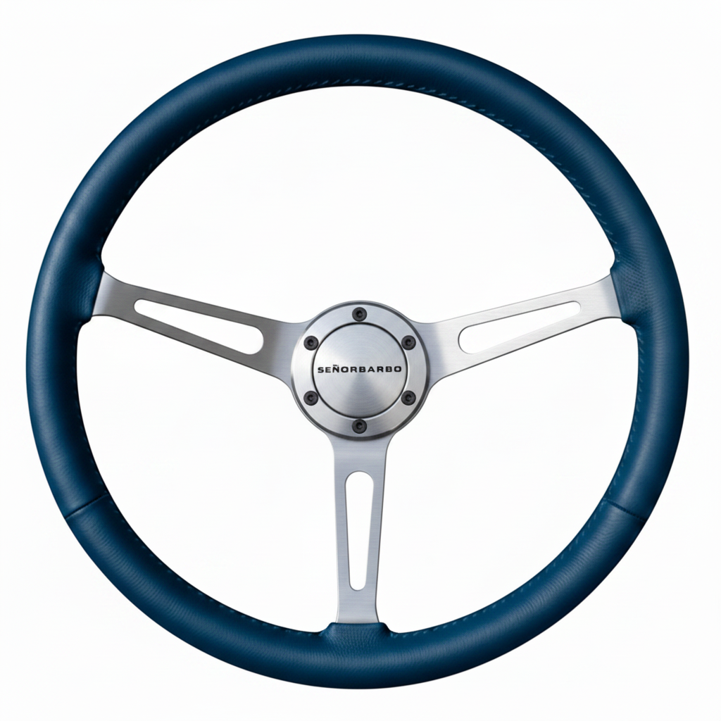"Linares" - Customized Premium Real Leather - 15" Steering Wheel - (With Spline Boss &amp; Ring Kit)