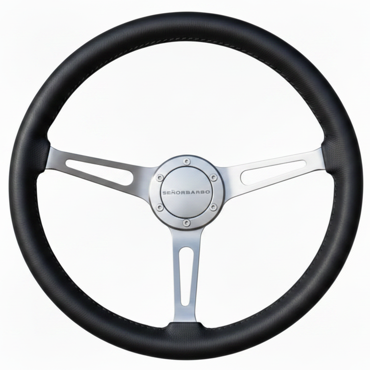 "Linares" - Customized Premium Real Leather - 15" Steering Wheel - (With Spline Boss &amp; Ring Kit)