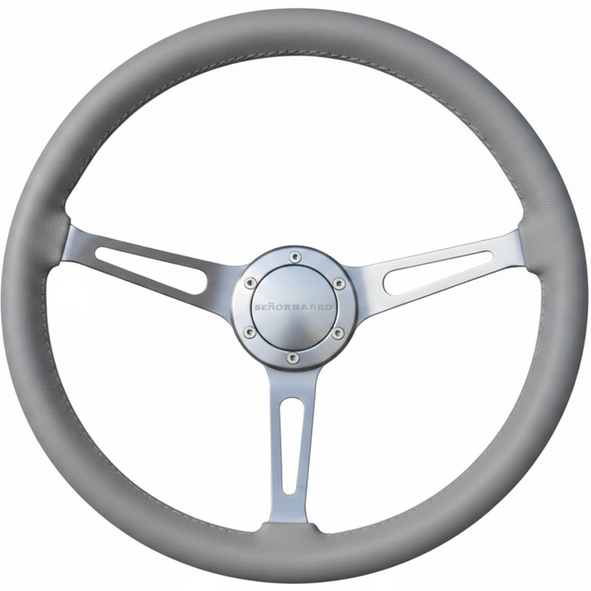 "Linares" - Customized Premium Real Leather - 15" Steering Wheel - (With Spline Boss &amp; Ring Kit)