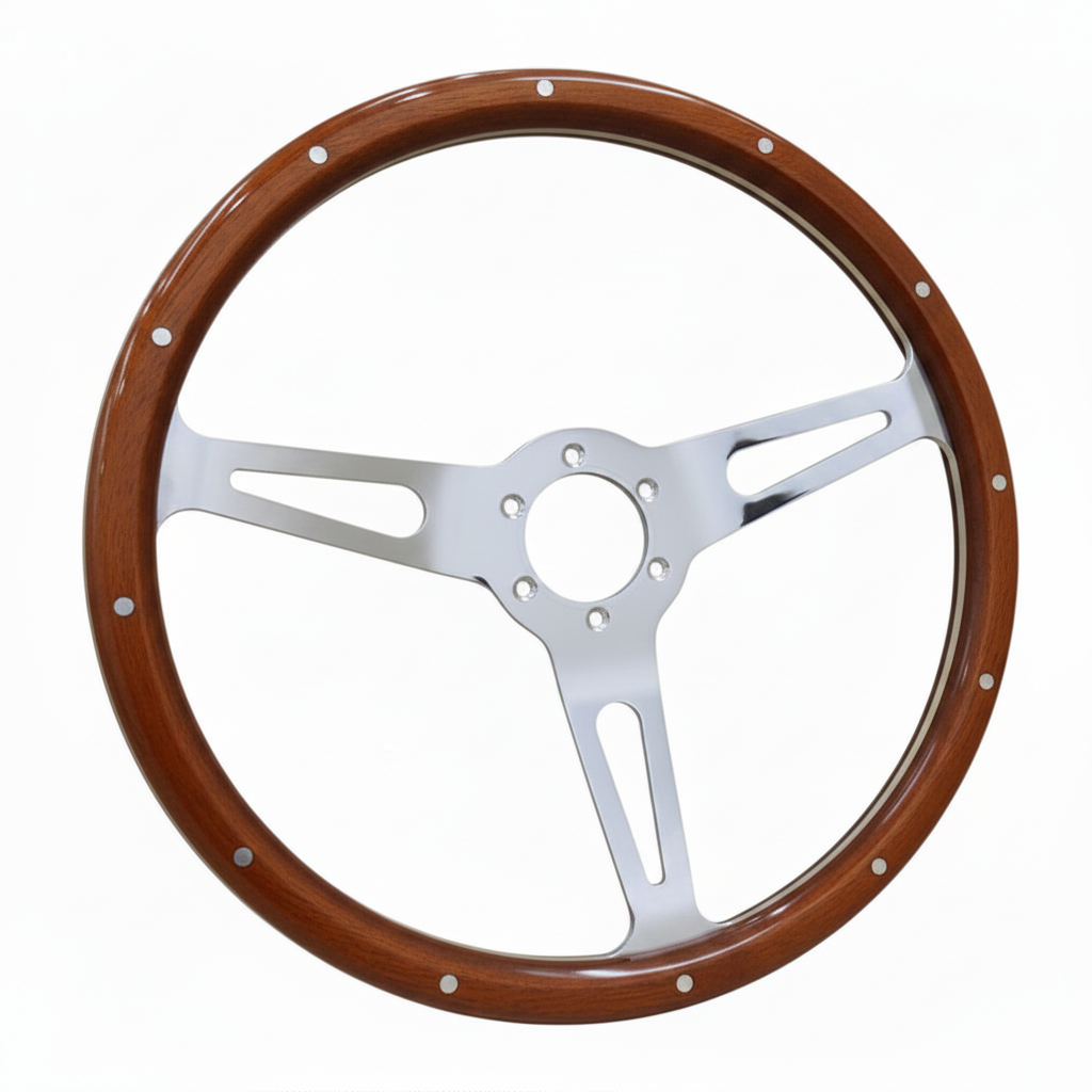 "Segura" - Full Wood - 15" Steering Wheel - (PCD 6*70) - (Only Steering Wheel)