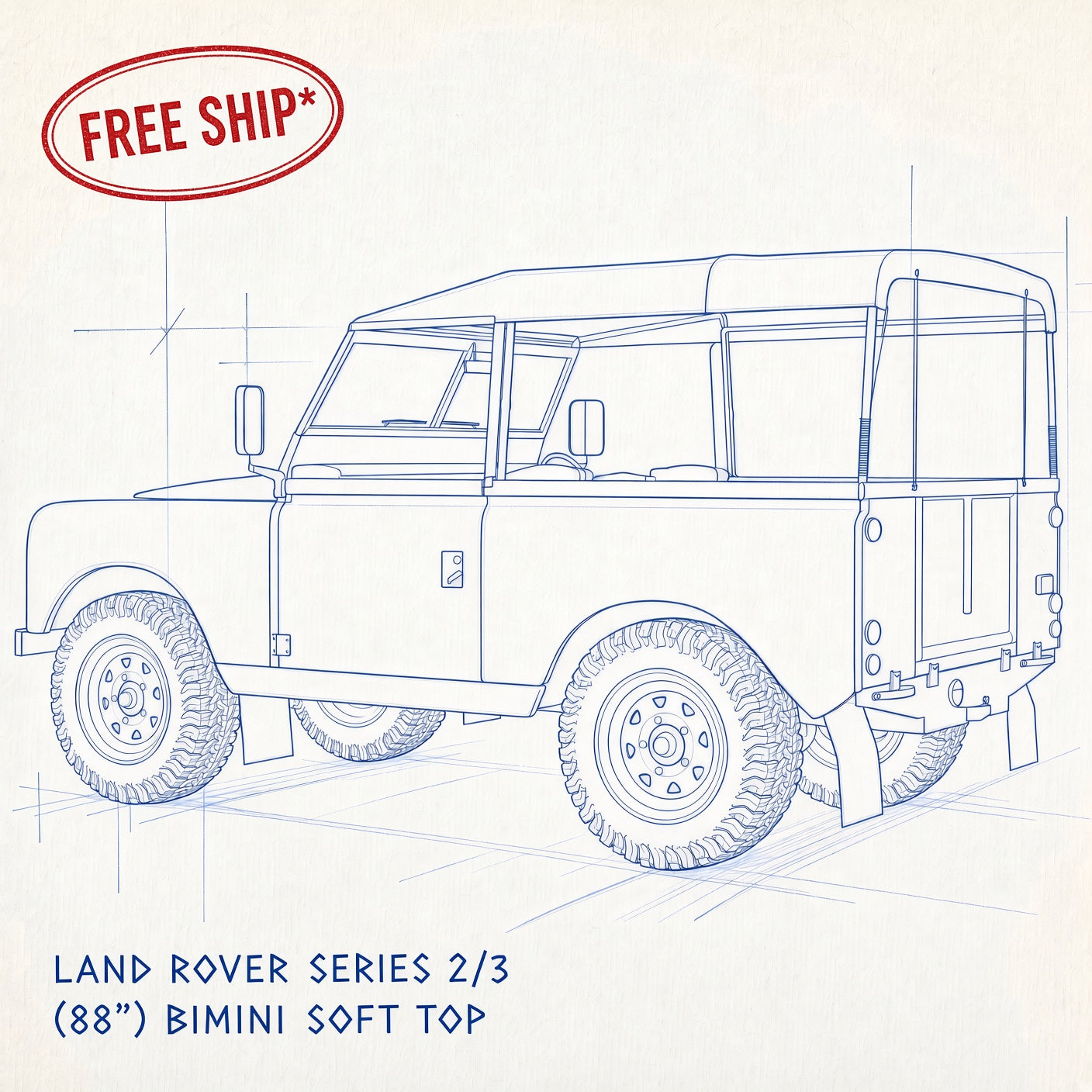 88" - Bimini Hood - Land Rover Series