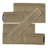 Set of beige car door pockets with a white border on a white background