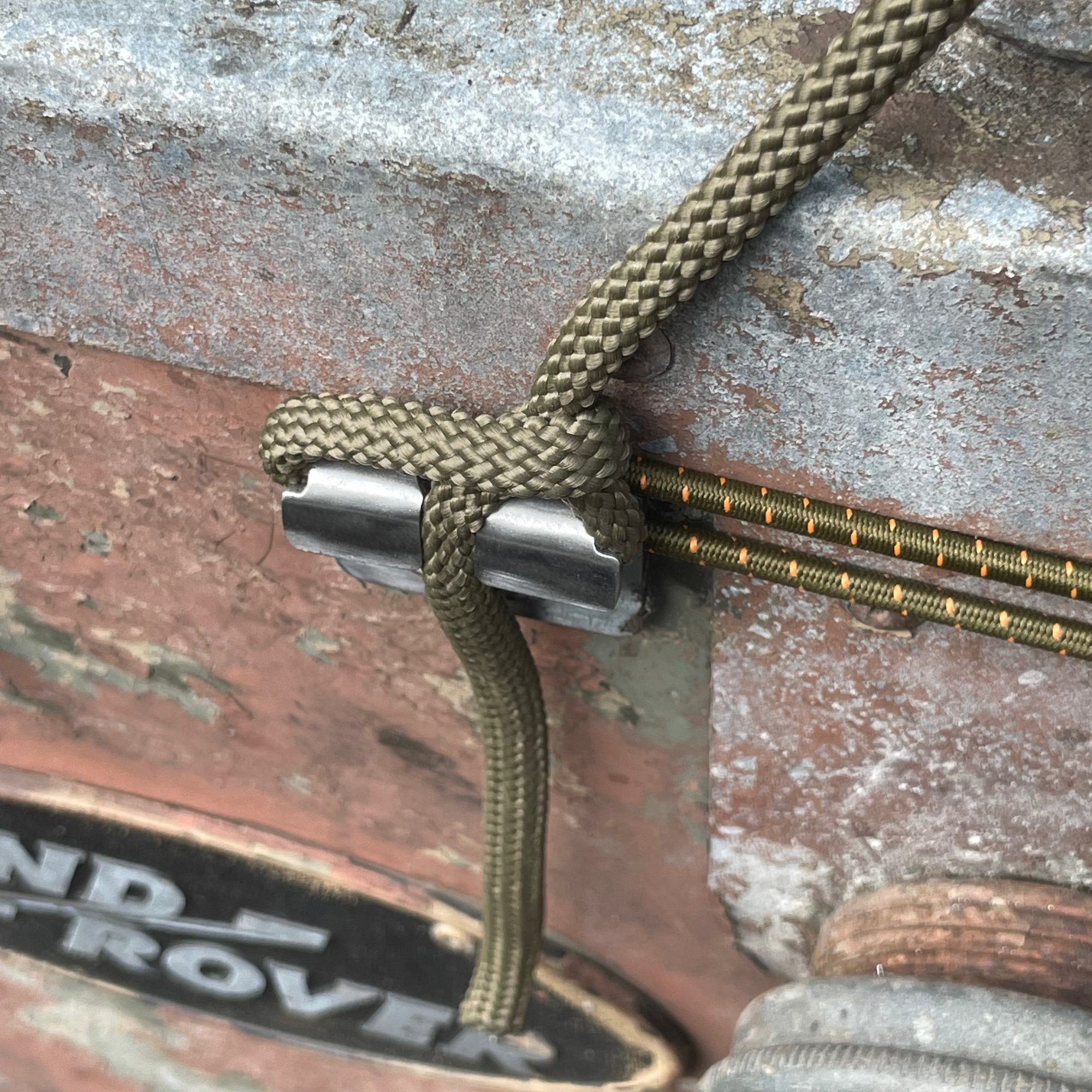 Land Rover Hook Cleat with ropes